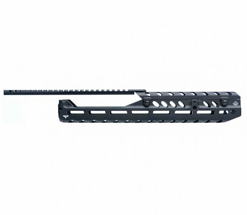 Ottimizza il tuo fucile a leva con il PewView M-LOK Rail System: design ergonomico, montaggio flessibile per ottiche e accessori, e stile unico.